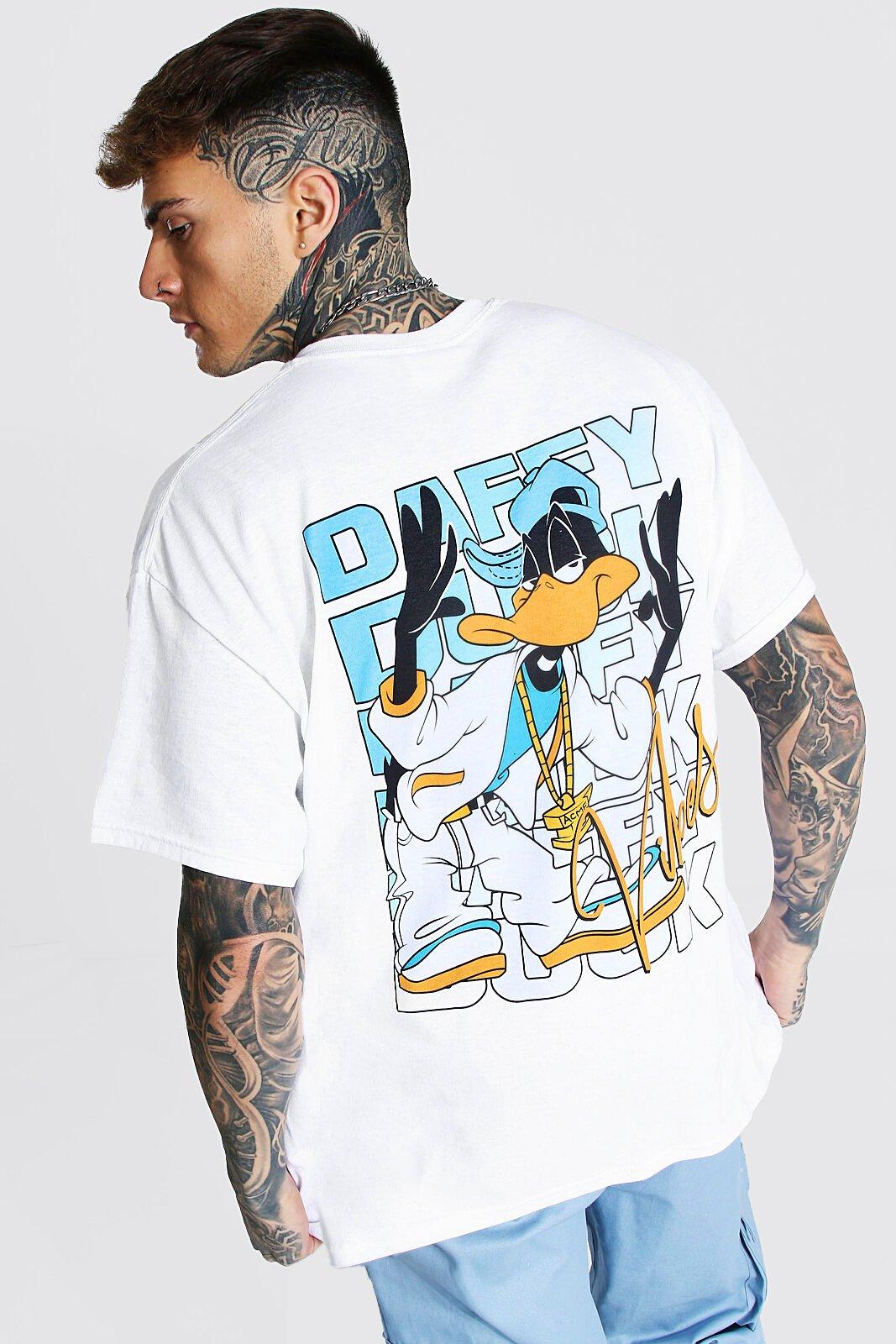 Men's Looney Tunes Daffy Duck T-Shirt in White - Size XL