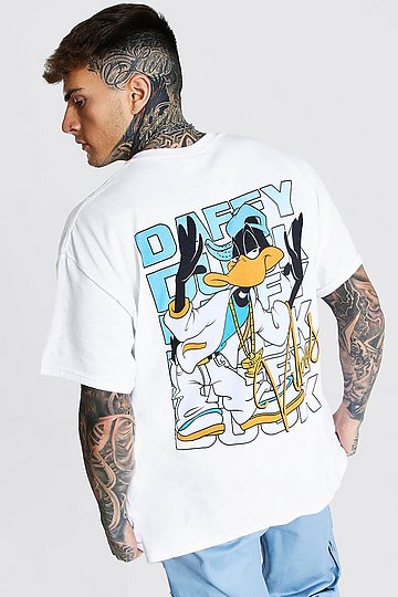 Oversized Daffy Duck License T-shirt | boohooMAN USA