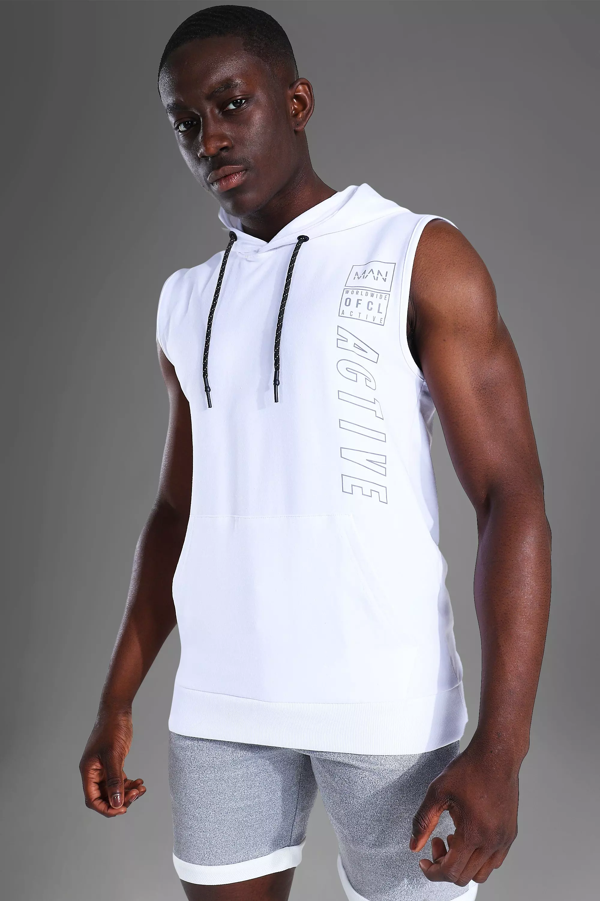 Slim fit sleeveless hoodie sale