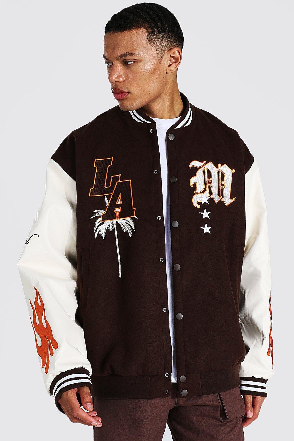 Mens varsity hot sale bomber jacket