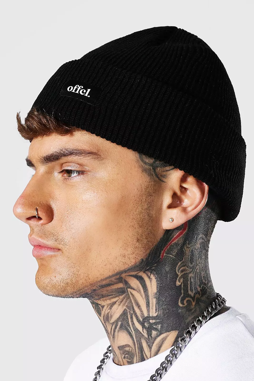 Man Woven Skater Beanie boohooMAN DE