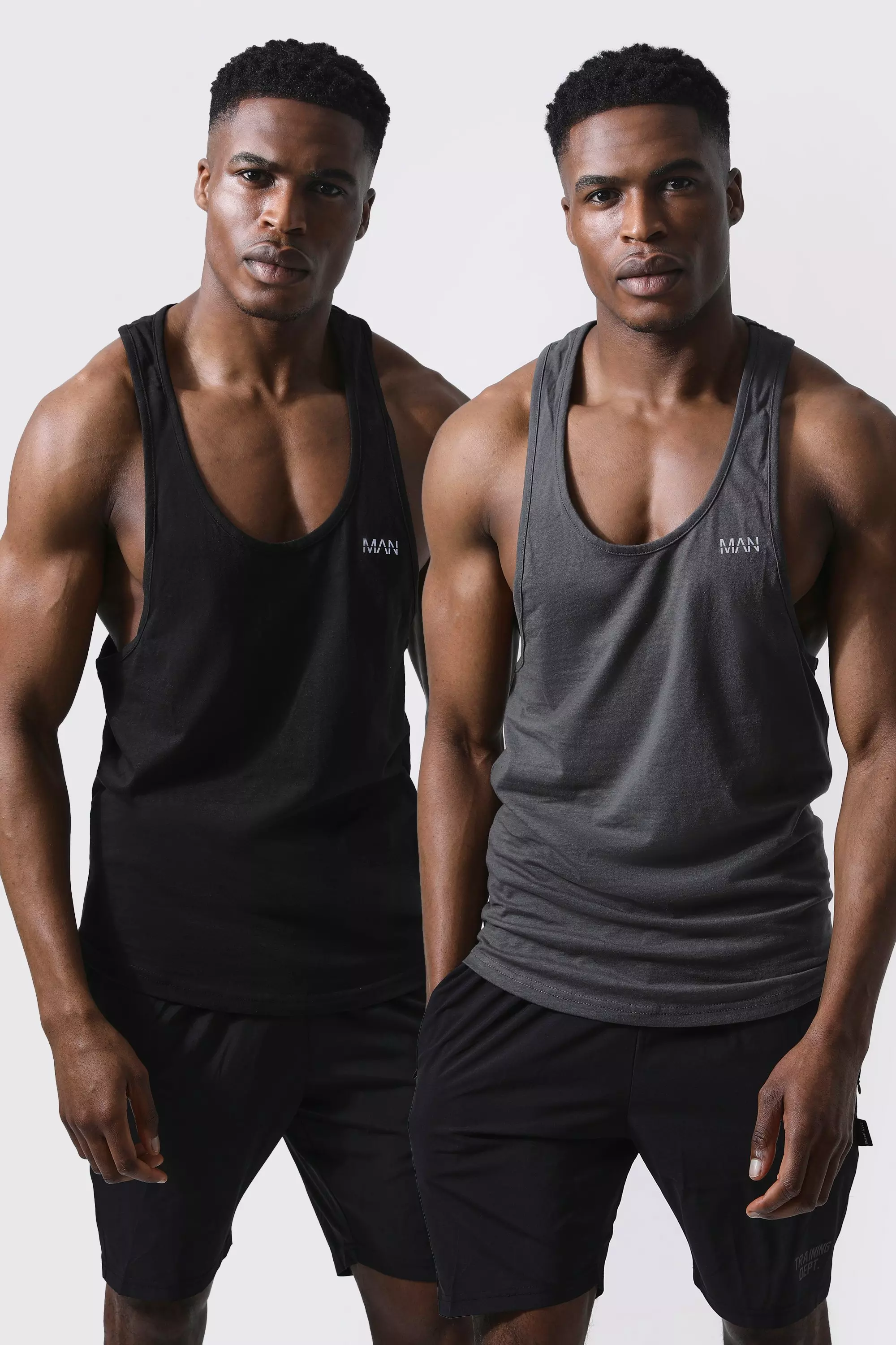 Multi Man Active Gym 2 Pack Gym Regular Fit Racer Vests alternative image