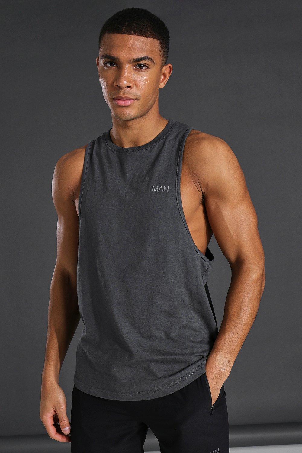 Man Active Gym Poly Gym Racer Tank Top