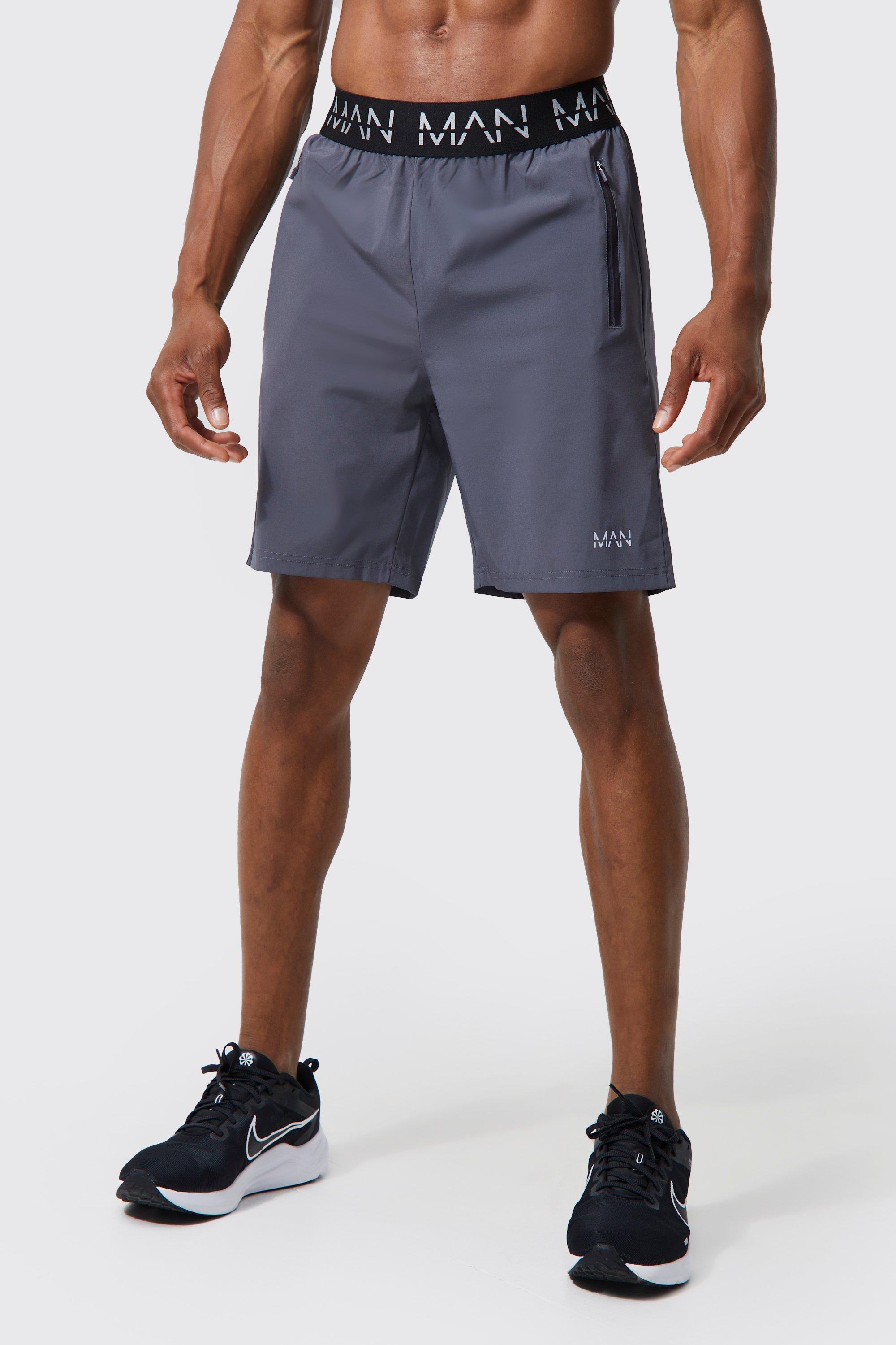 Mens Light Jersey Shorts Jogger Contrast Side Space Dye Gym Running Zip Pockets 