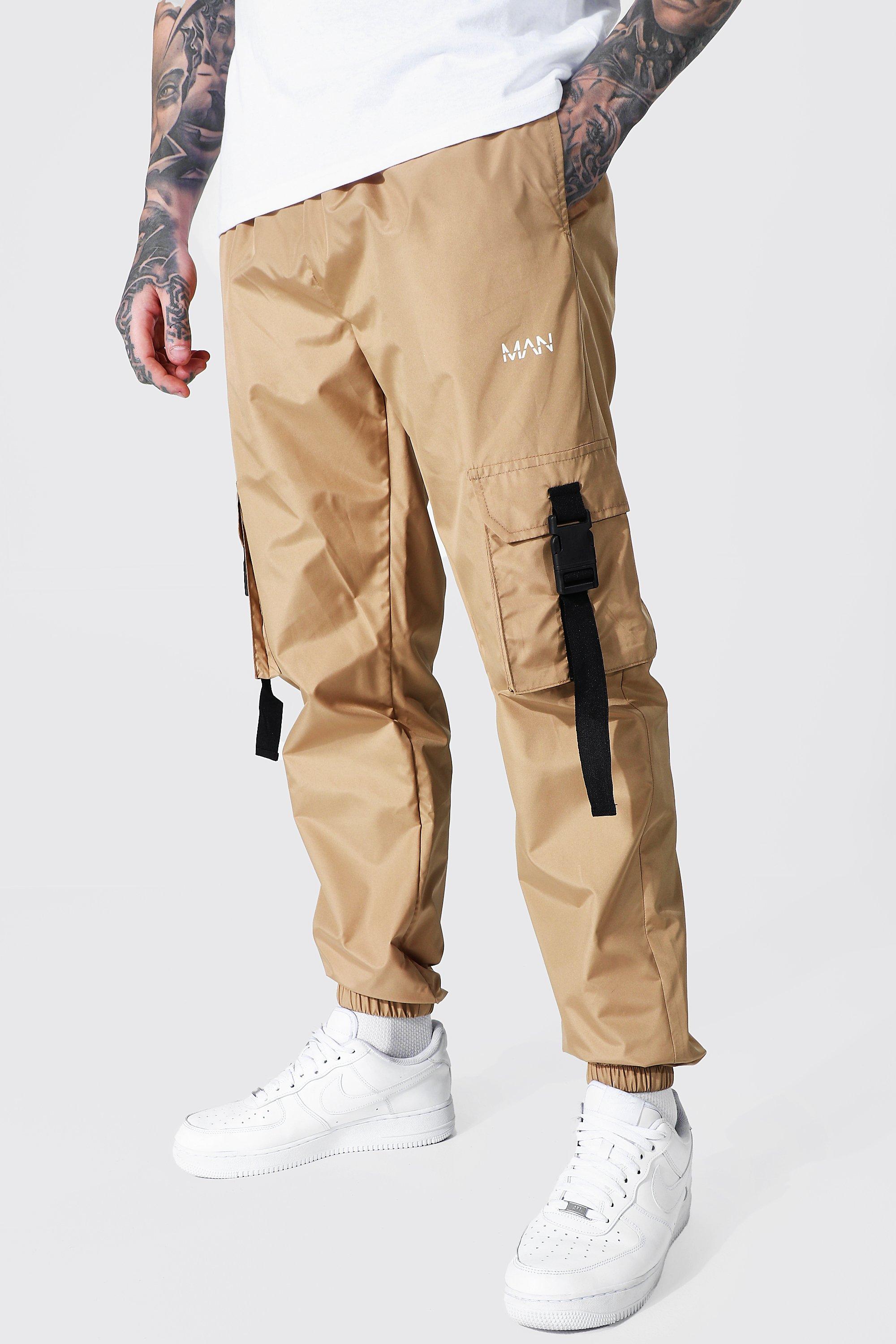 Elastic Waist Slim Fit Man Shell Cargo Jogger