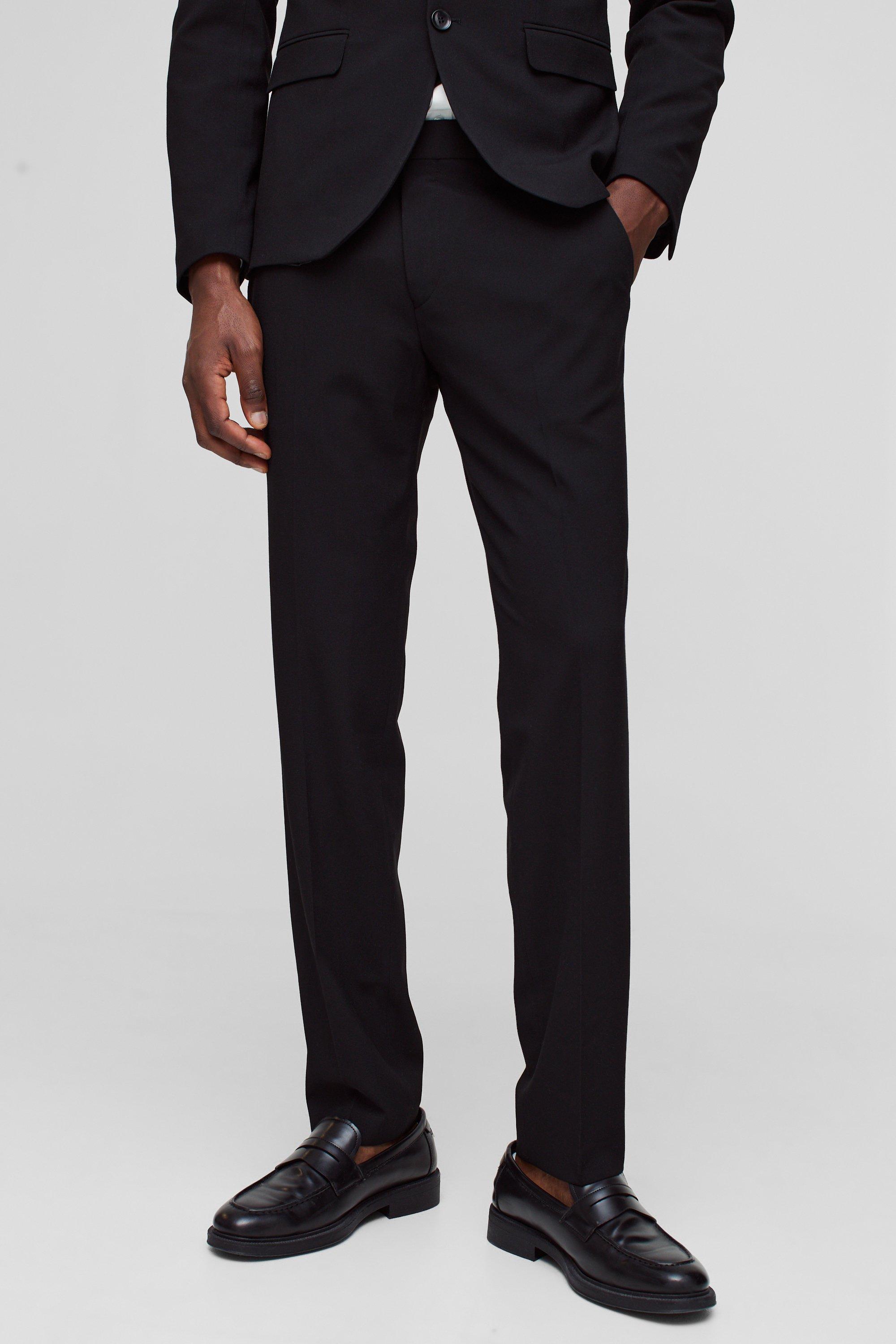 Men's Slim Black Suit Pants