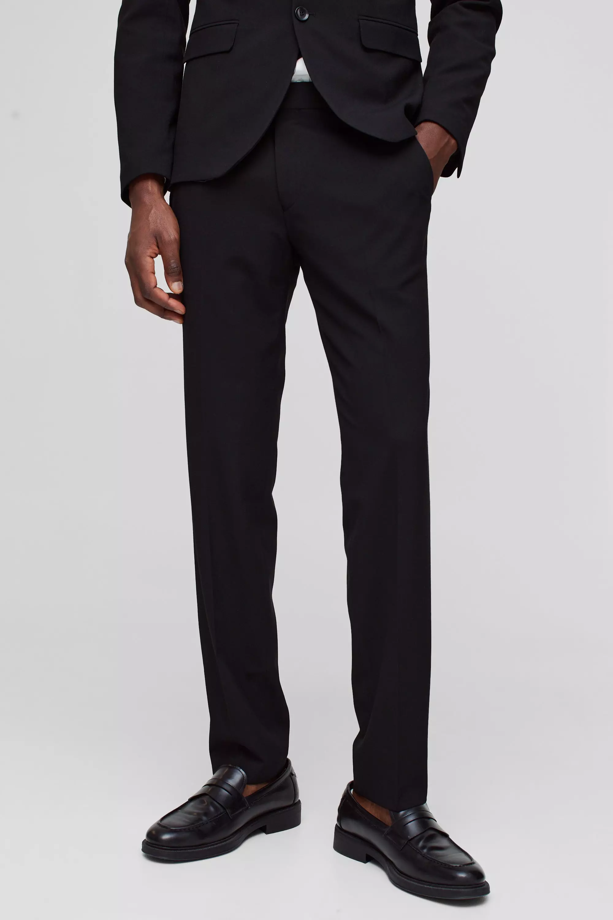 Slim Black Suit Trousers alternative image