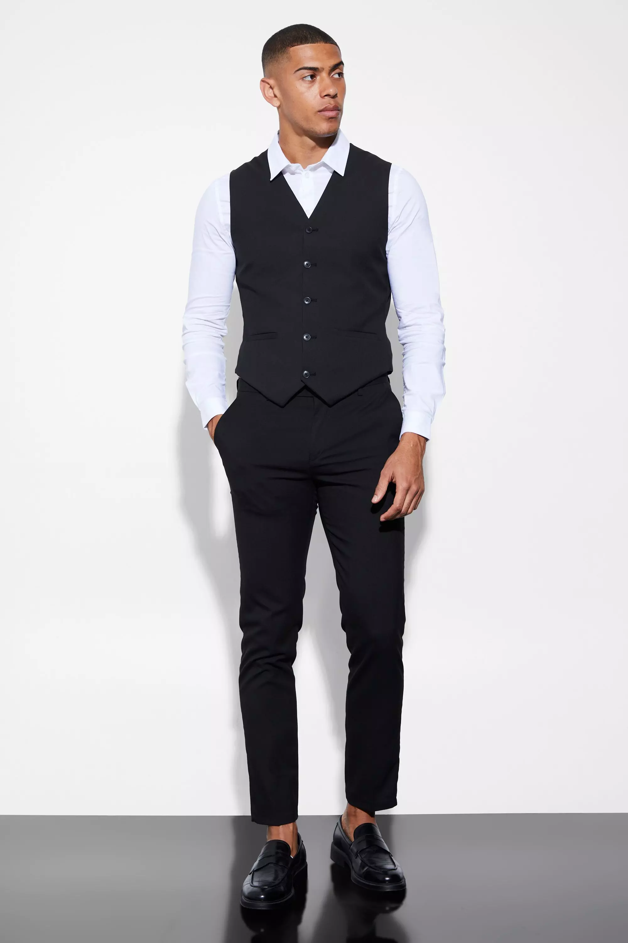 Slim Black Suit Trousers alternative image