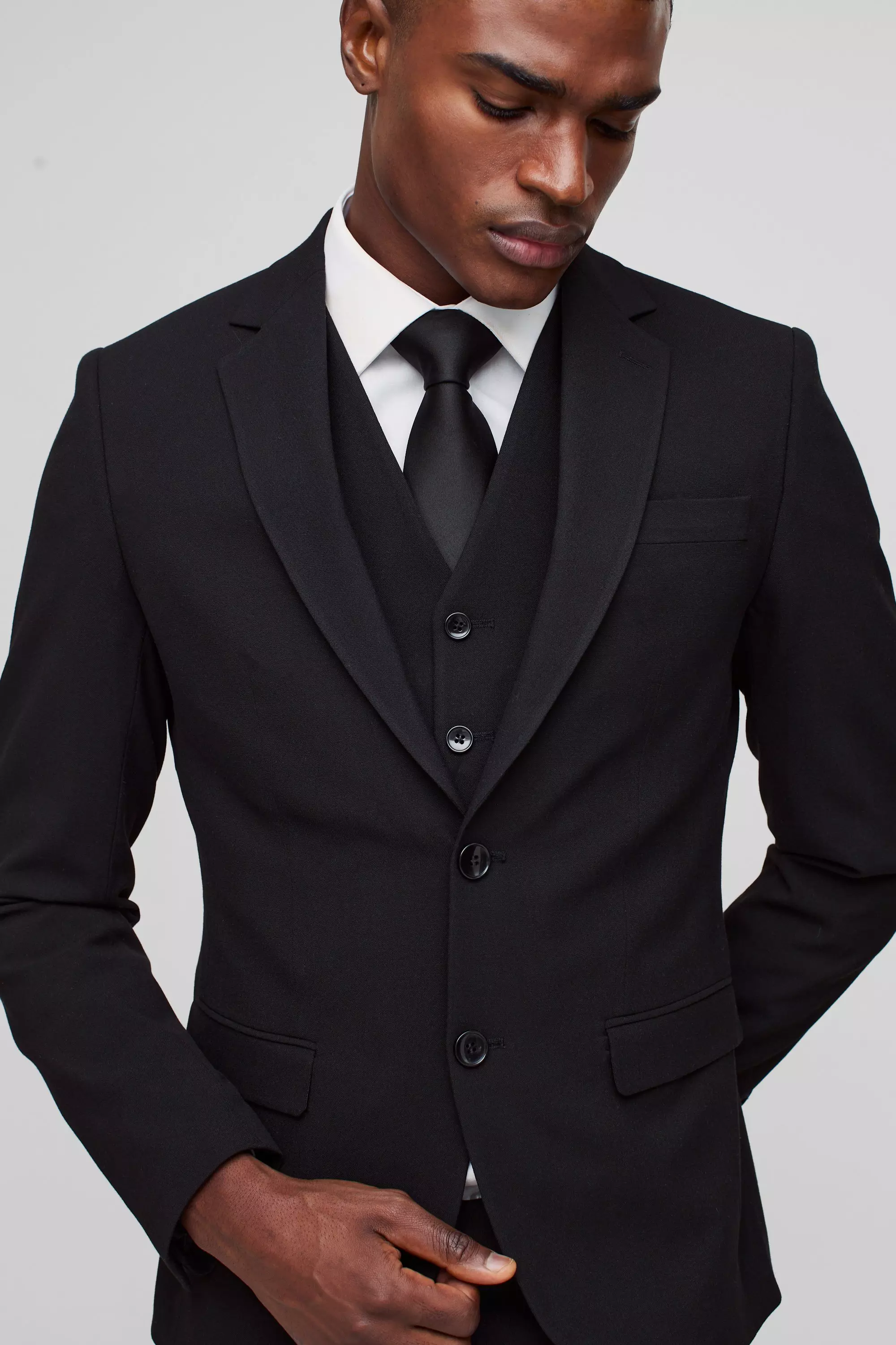 all black suits for men slim fit