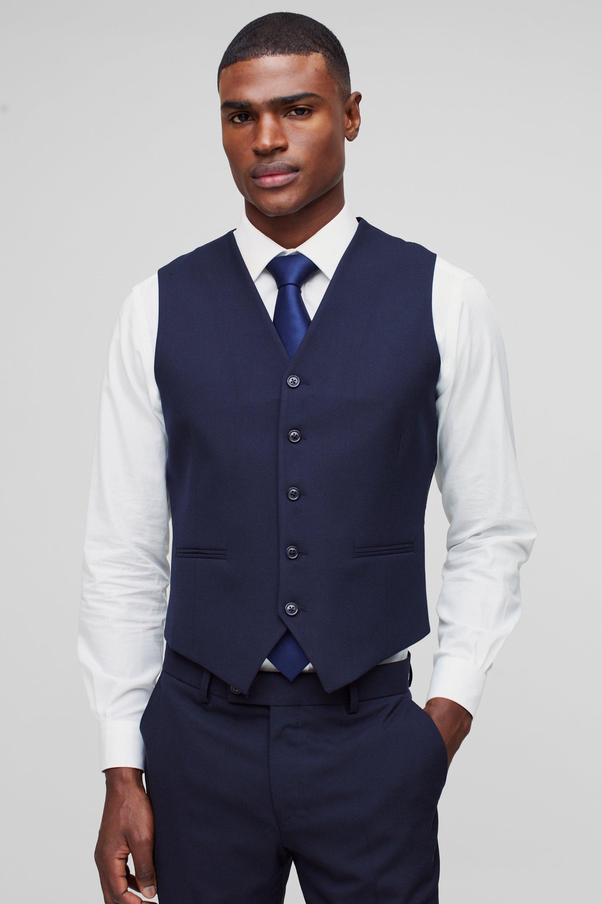 Navy Slim Waistcoat