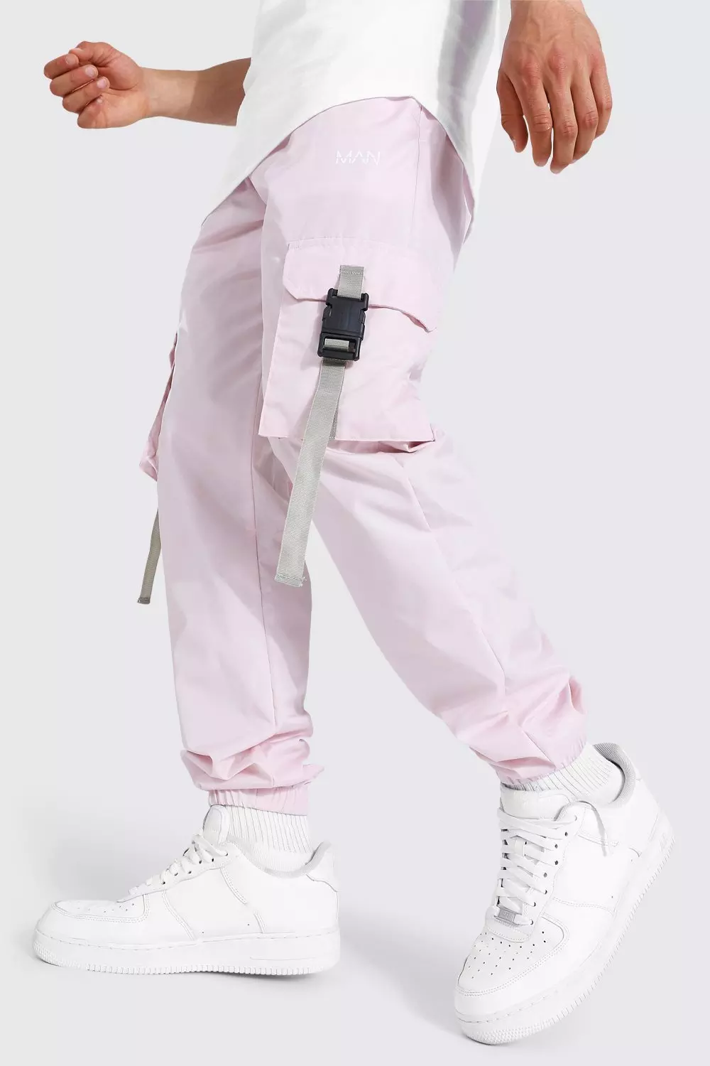 Original Man Shell Buckle Joggers boohooMAN AU