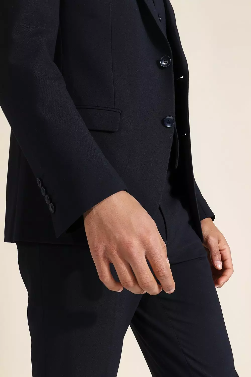 Slim Navy Single Breasted Jacket alternative image