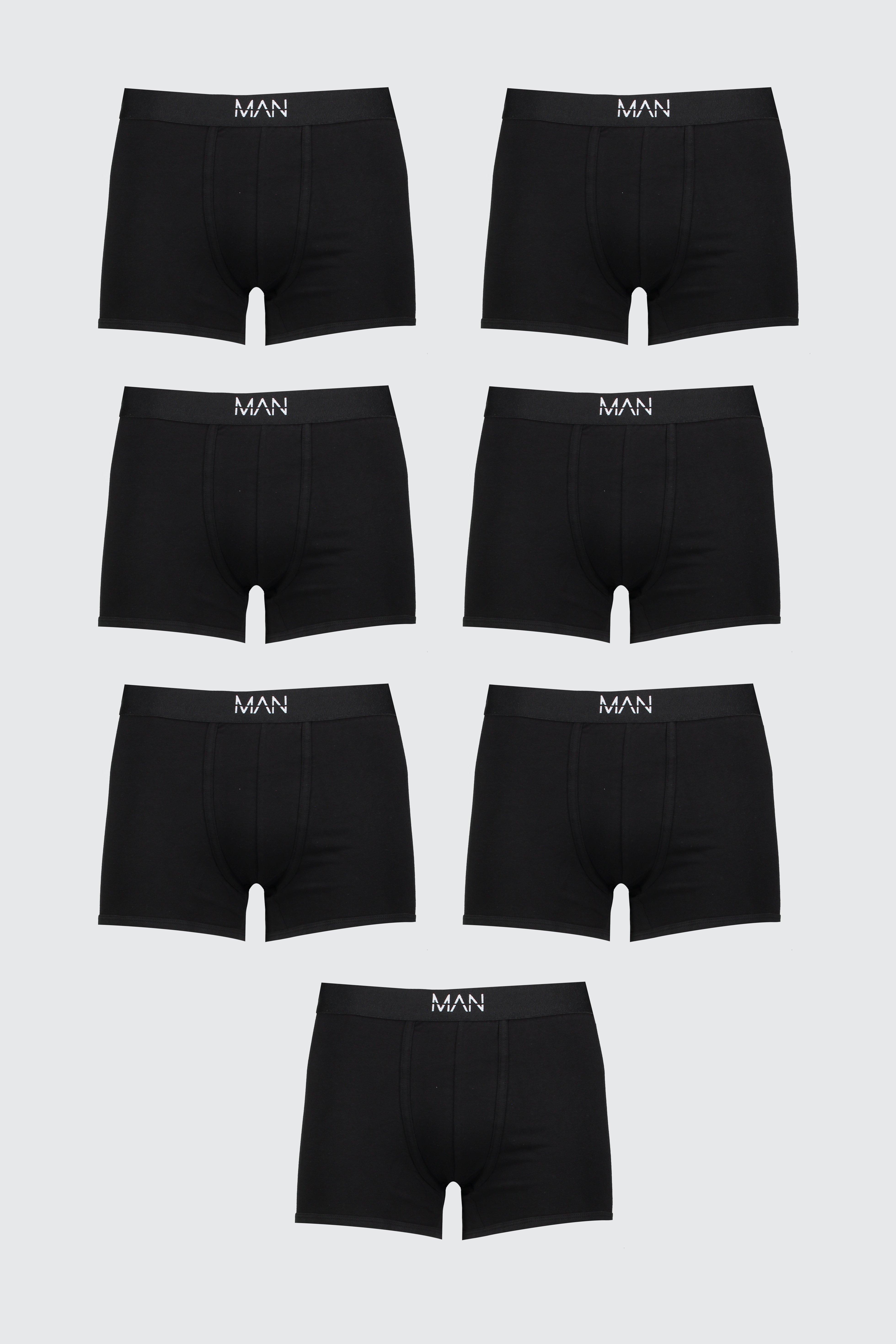 Plus Size 7 Pack MAN Boxers boohooMAN