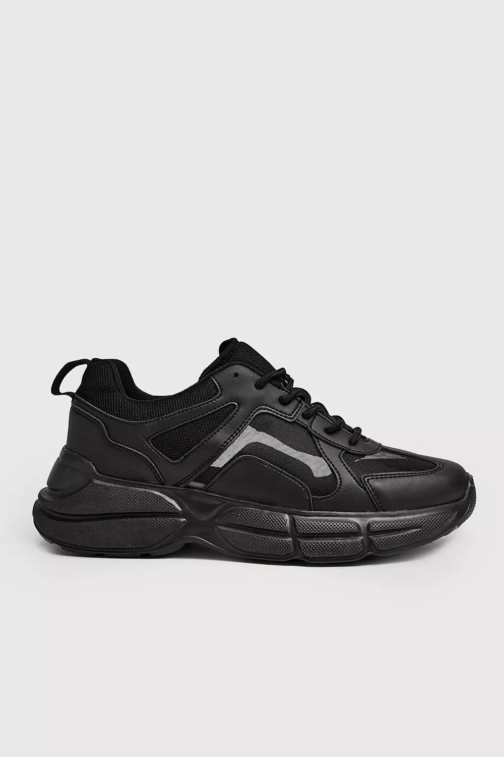 Black See Through Panel Chunky Trainers boohooMAN