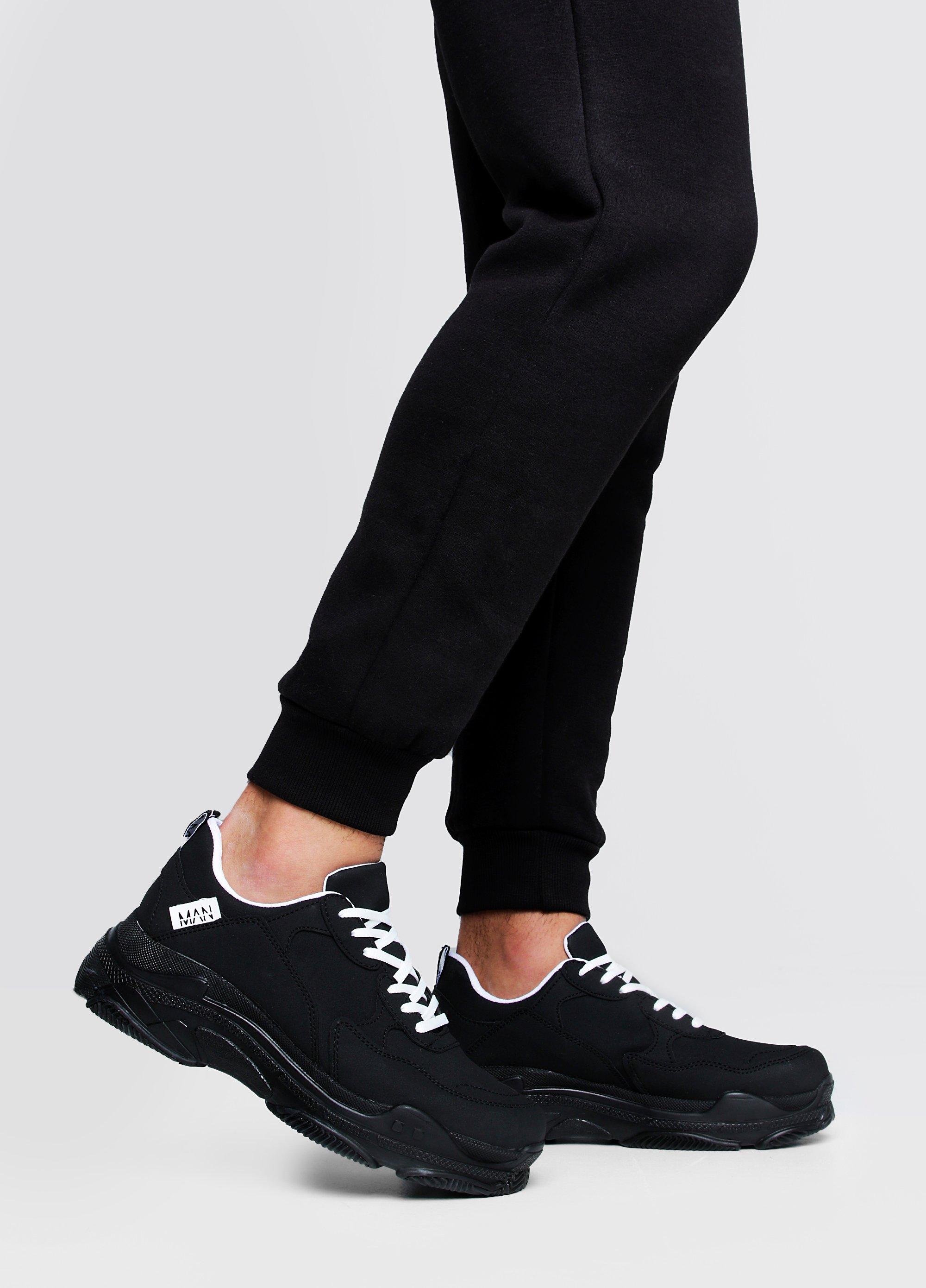 black chunky sneakers