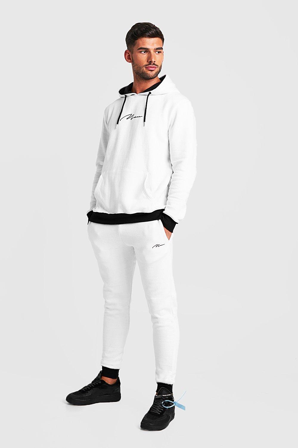 boohooman white tracksuit