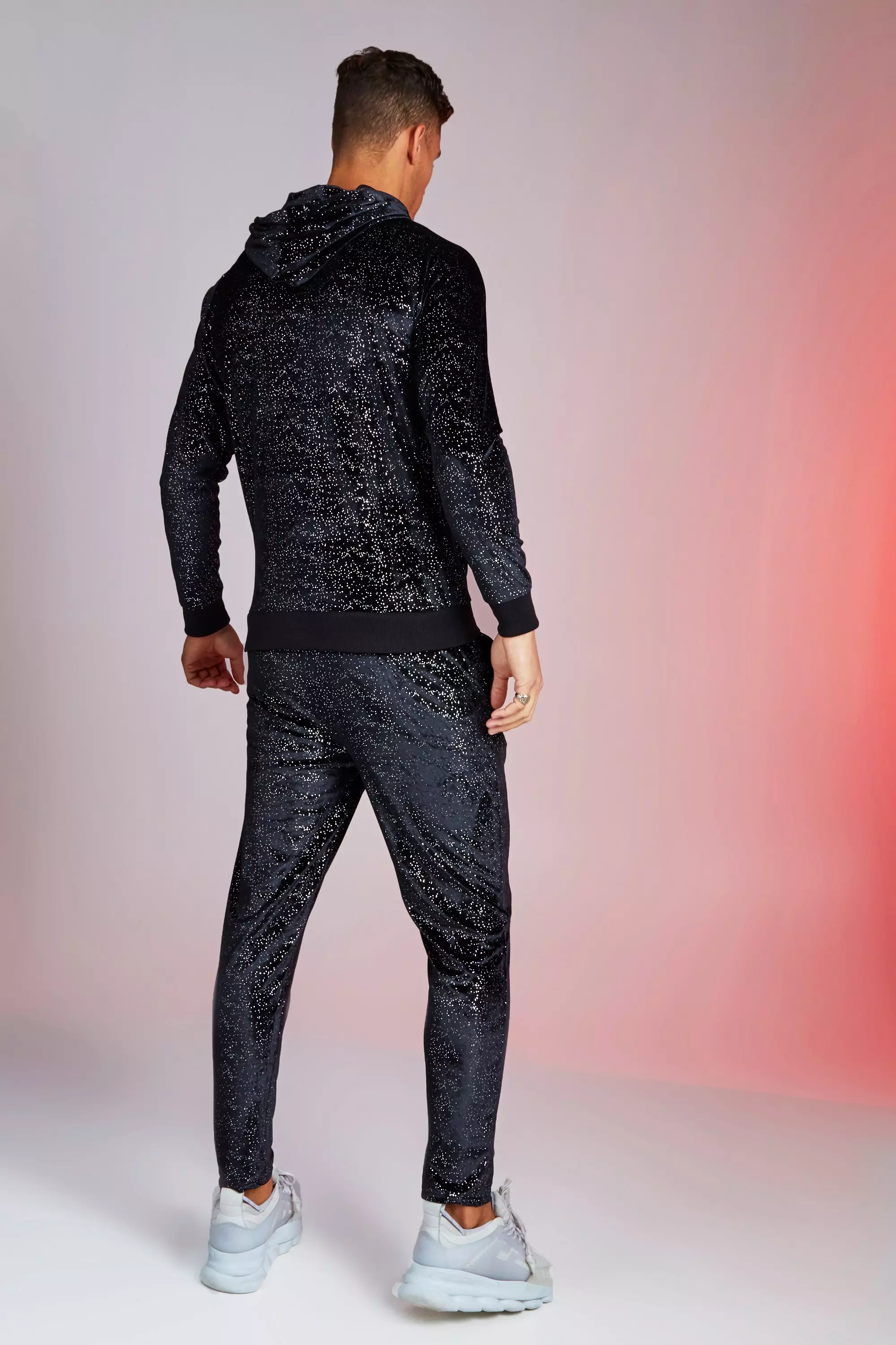 MAN Signature Velour Silver Metallic Tracksuit alternative image