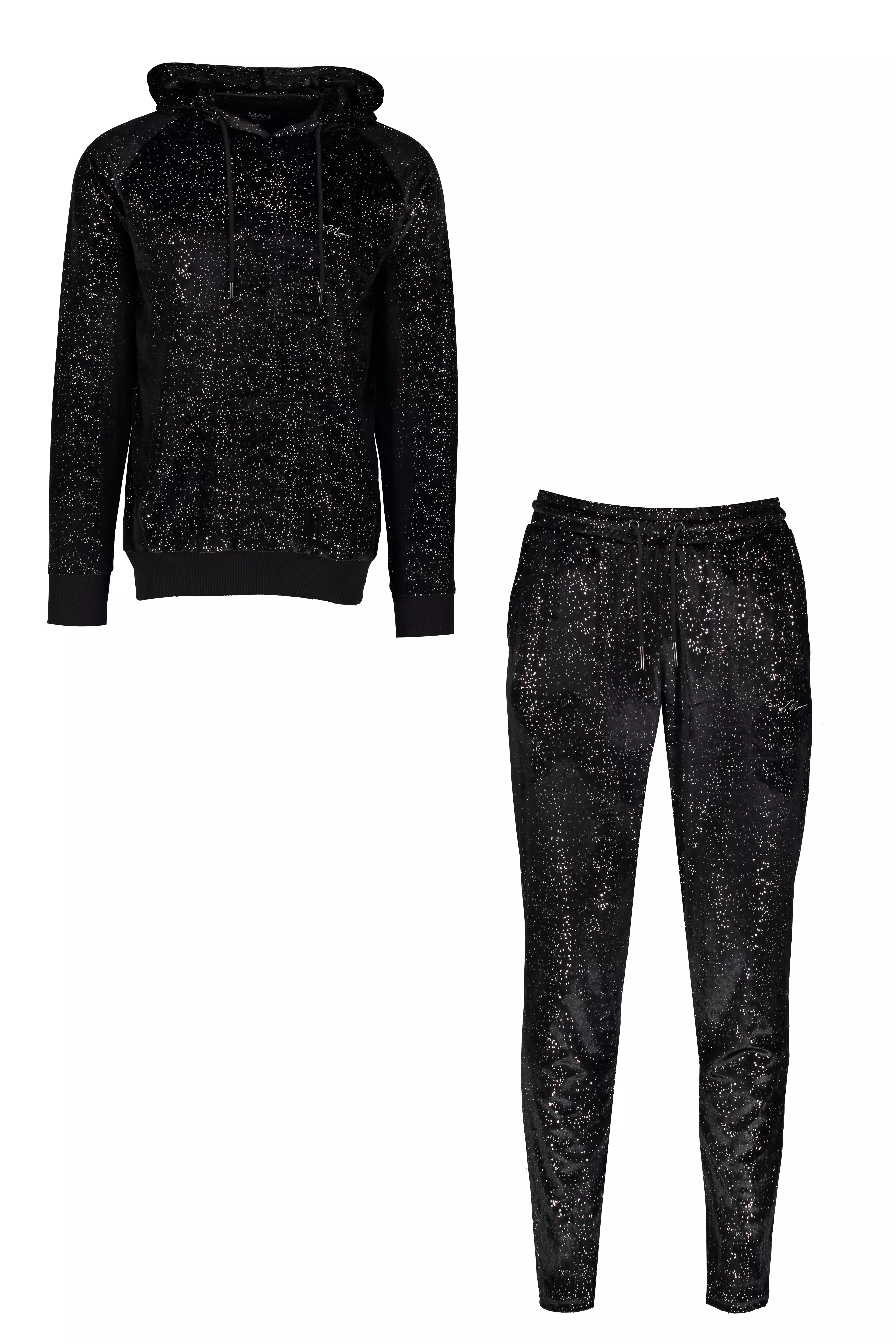 MAN Signature Velour Silver Metallic Tracksuit alternative image