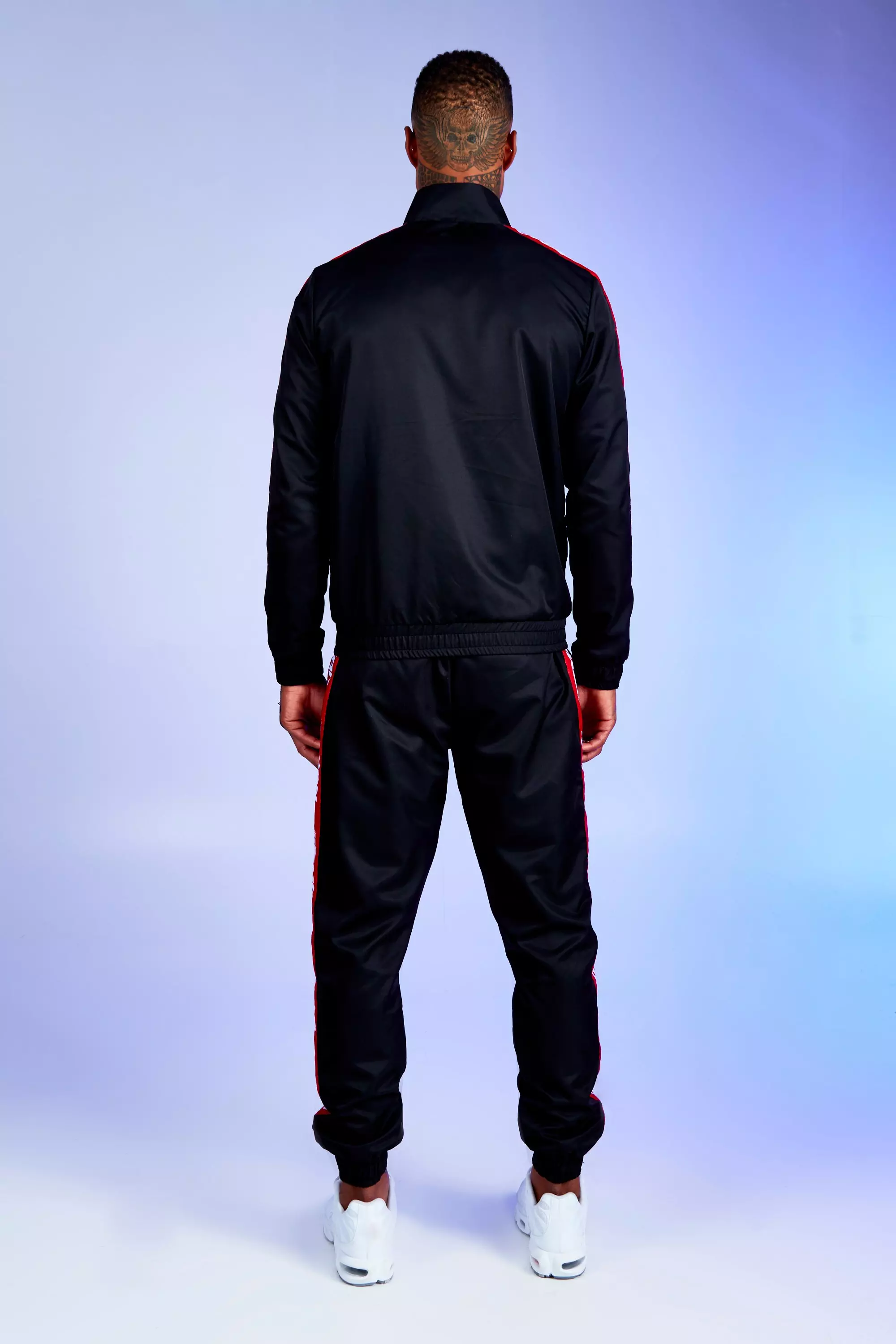 Deno Driz Shell Tracksuit With Red MAN Tape alternative image
