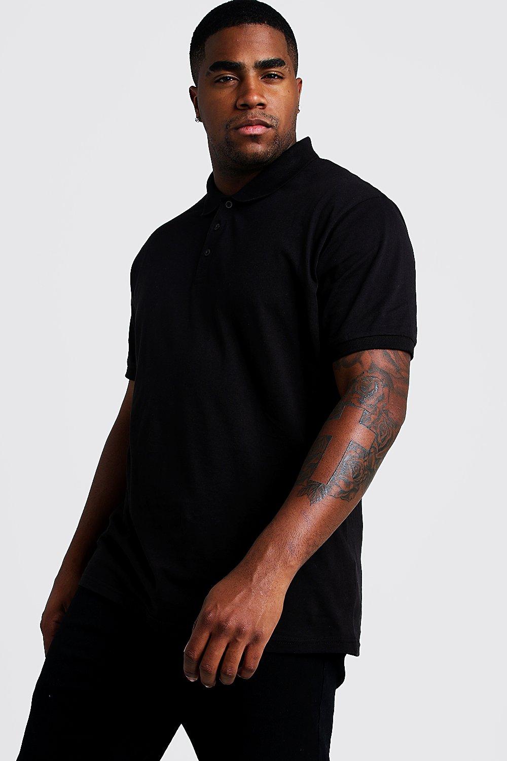 Plus Basic Short Sleeve Polo | boohooMAN USA