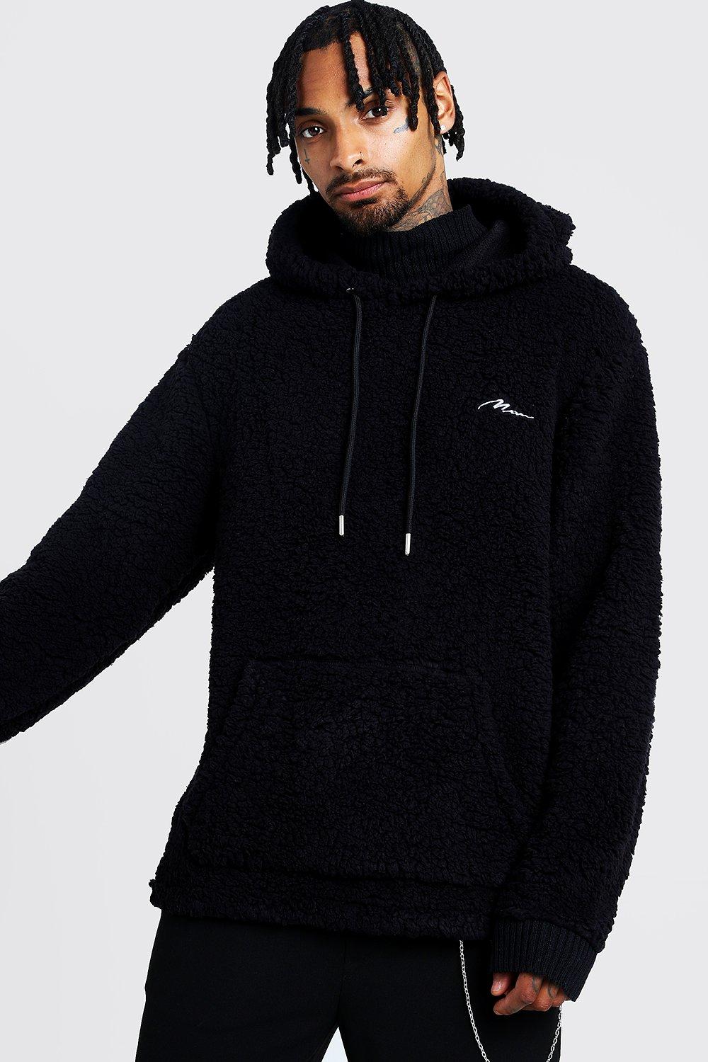 mens black borg hoodie