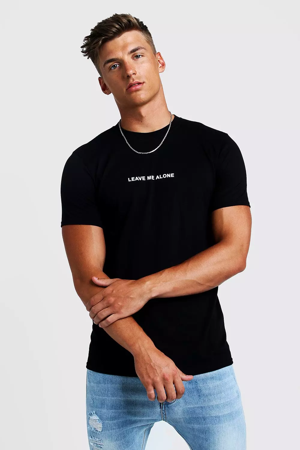 Black Leave Me Alone Print T-Shirt alternative image