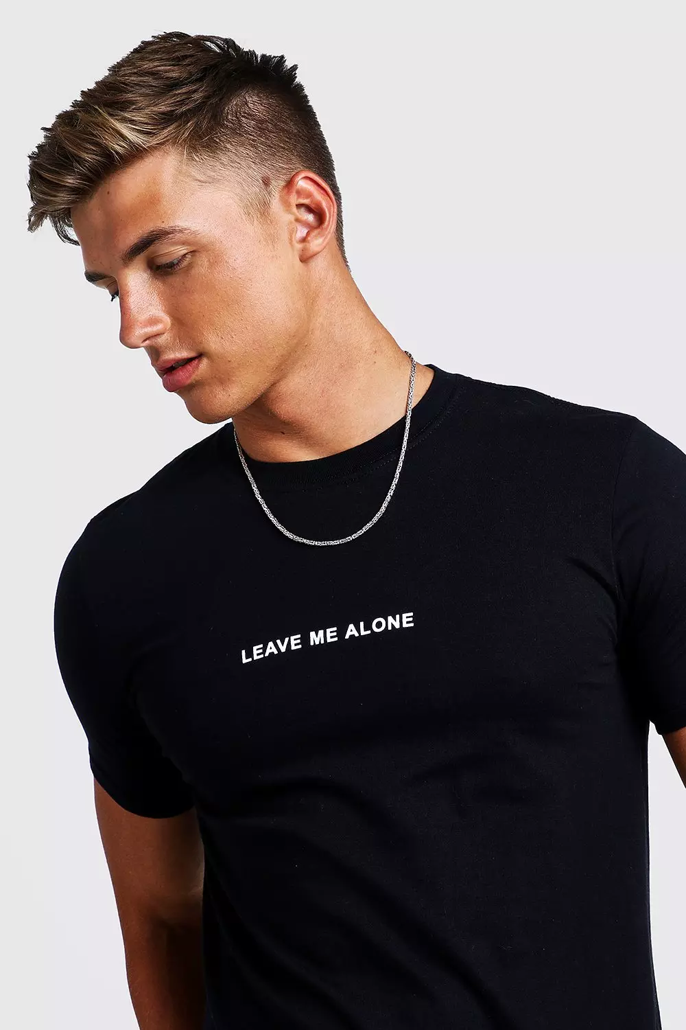 Black Leave Me Alone Print T-Shirt alternative image
