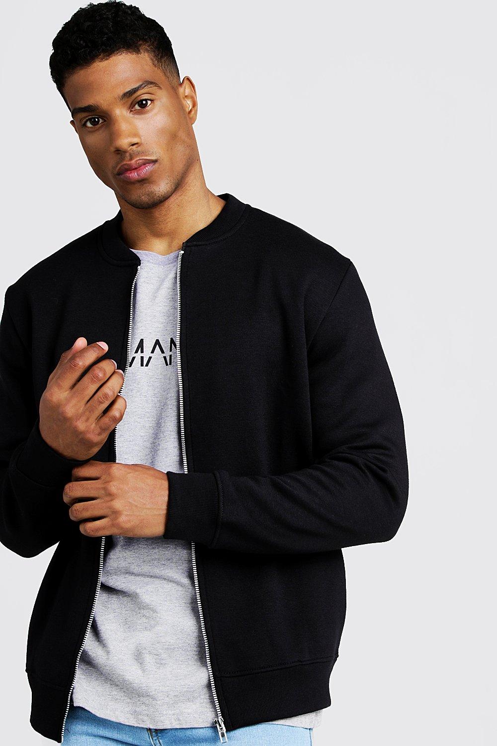 Mens jersey shop bomber jacket