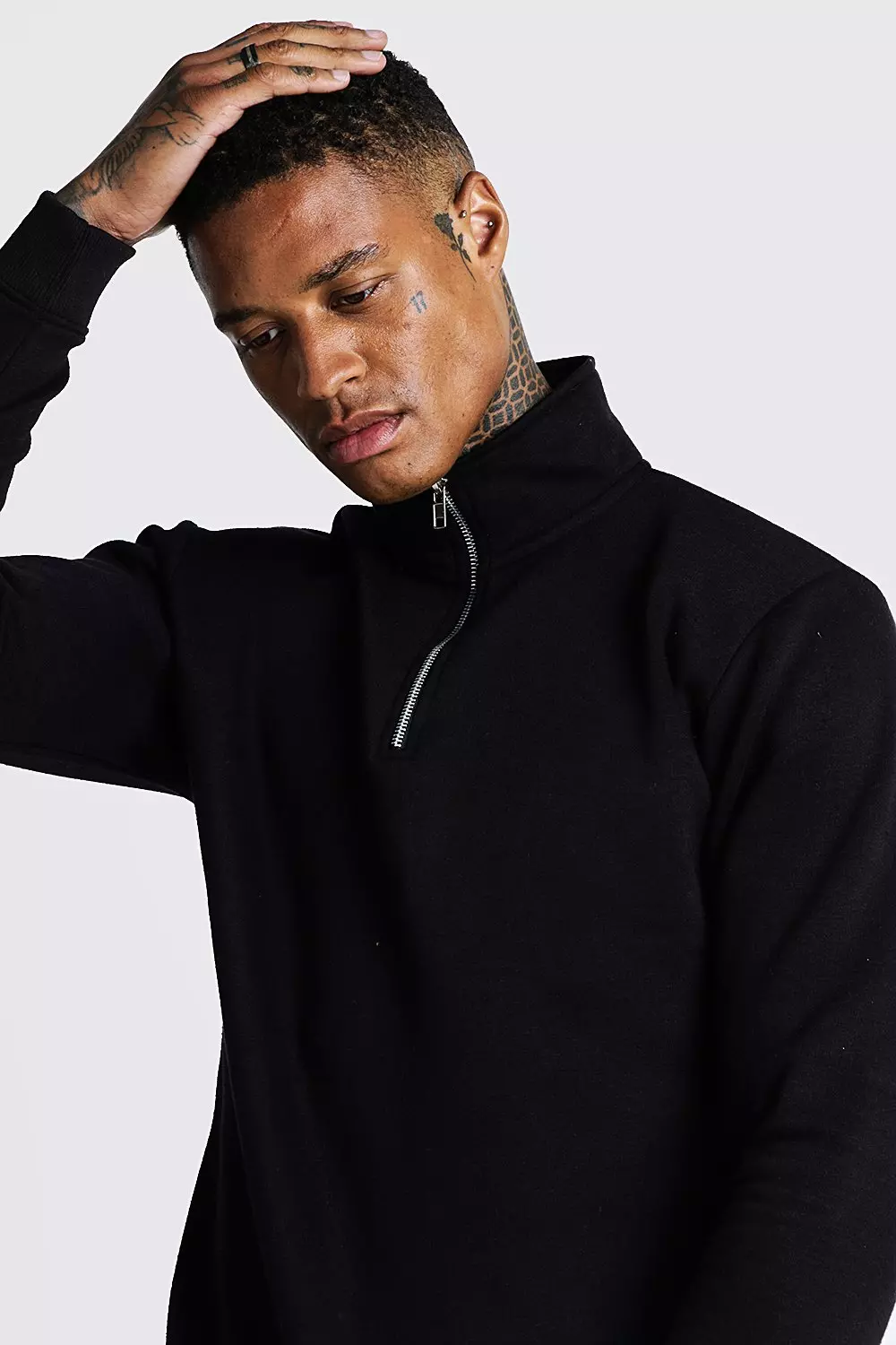 Zip funnel neck sweatshirt sale