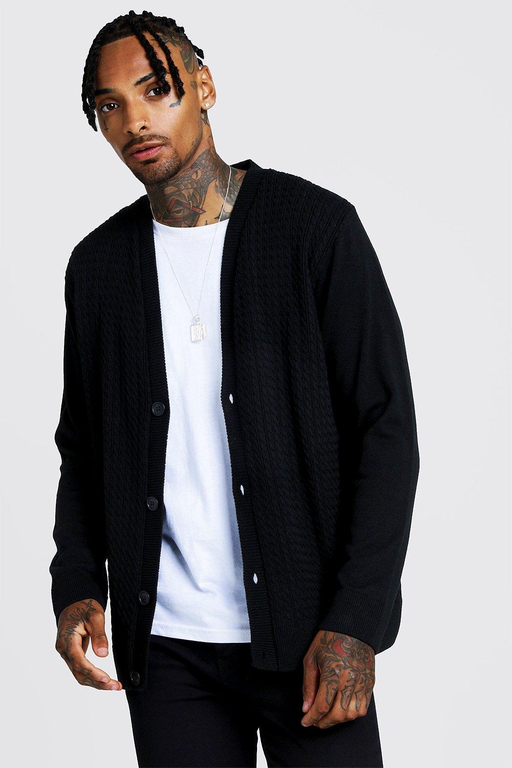 mens loose fit cardigan
