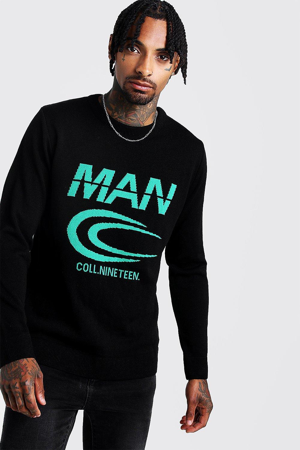 graphic crew neck jumper