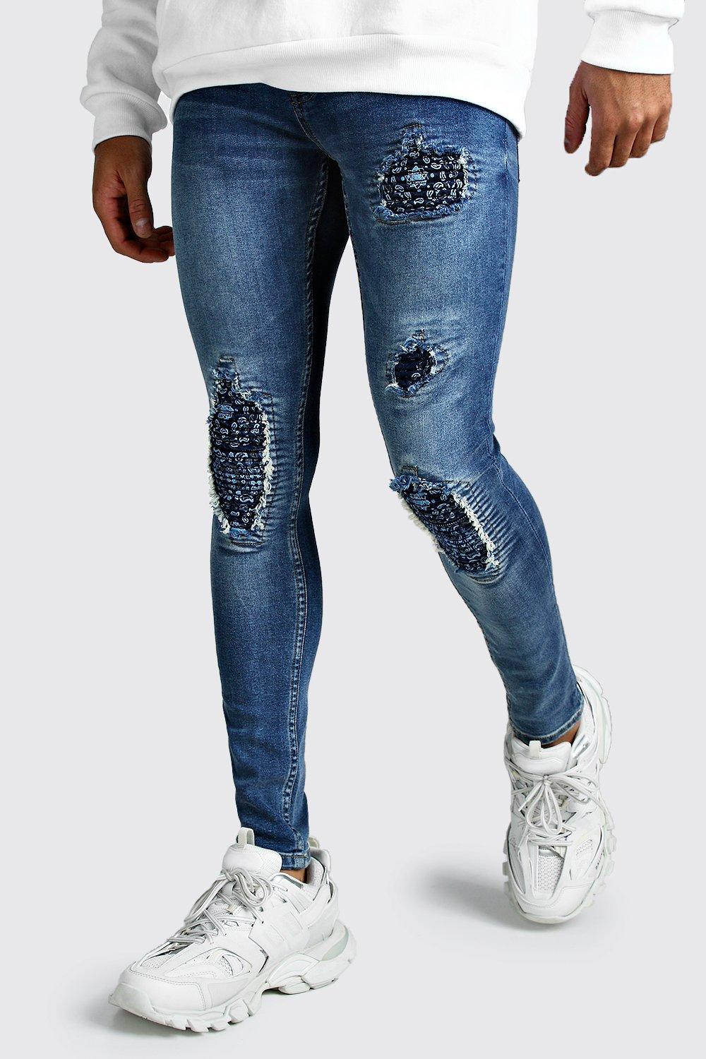 boohooman bandana jeans