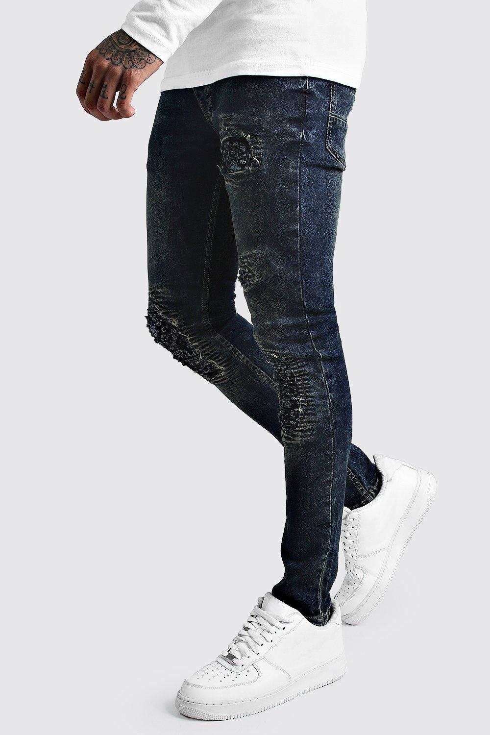 boohooman bandana jeans