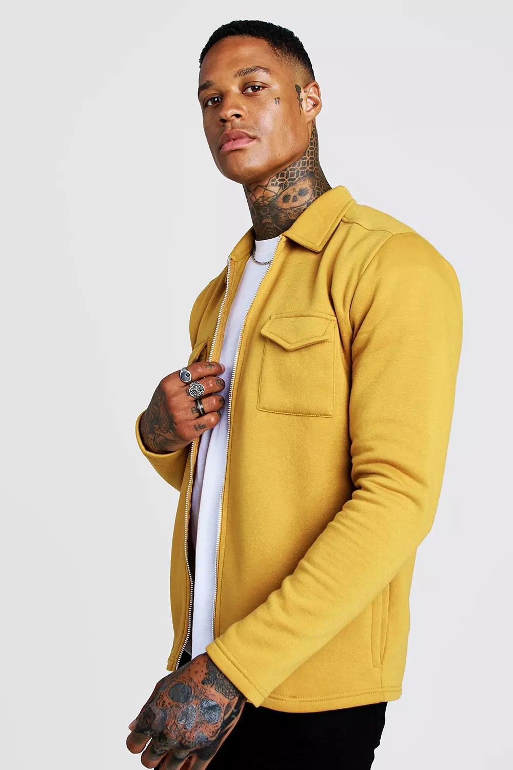 Mens zip shacket deals