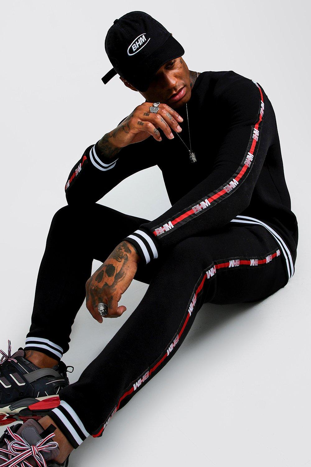 boohooman tracksuit black