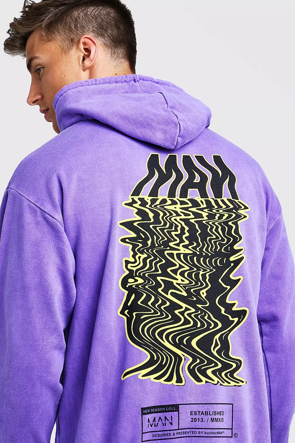 MAN Drip Print Hoodie boohooMAN