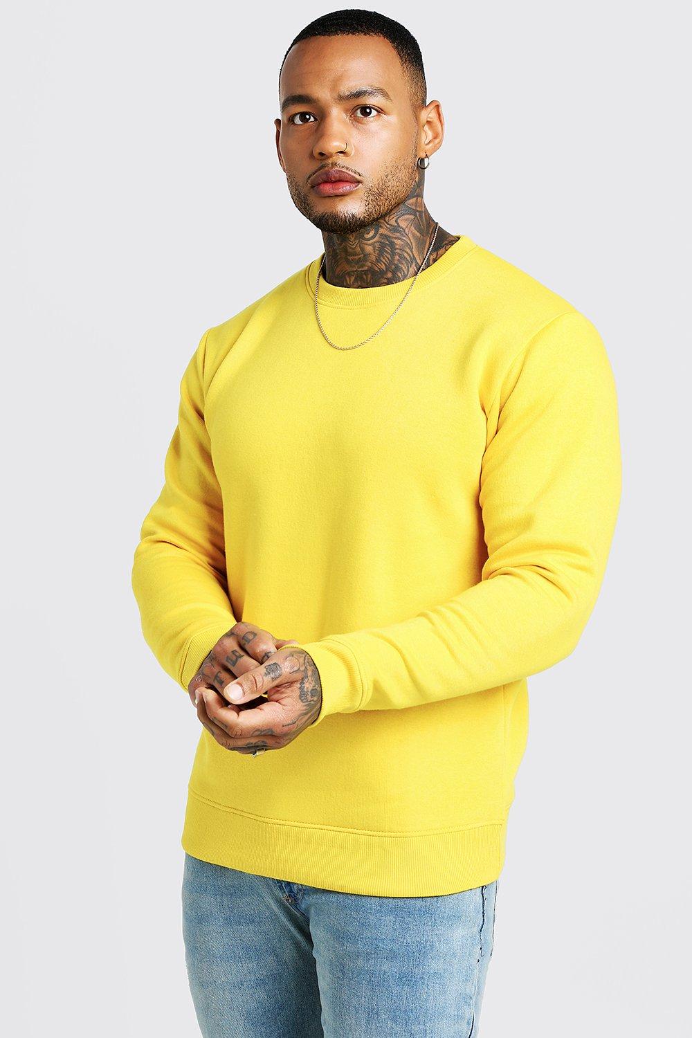 yellow crew neck mens