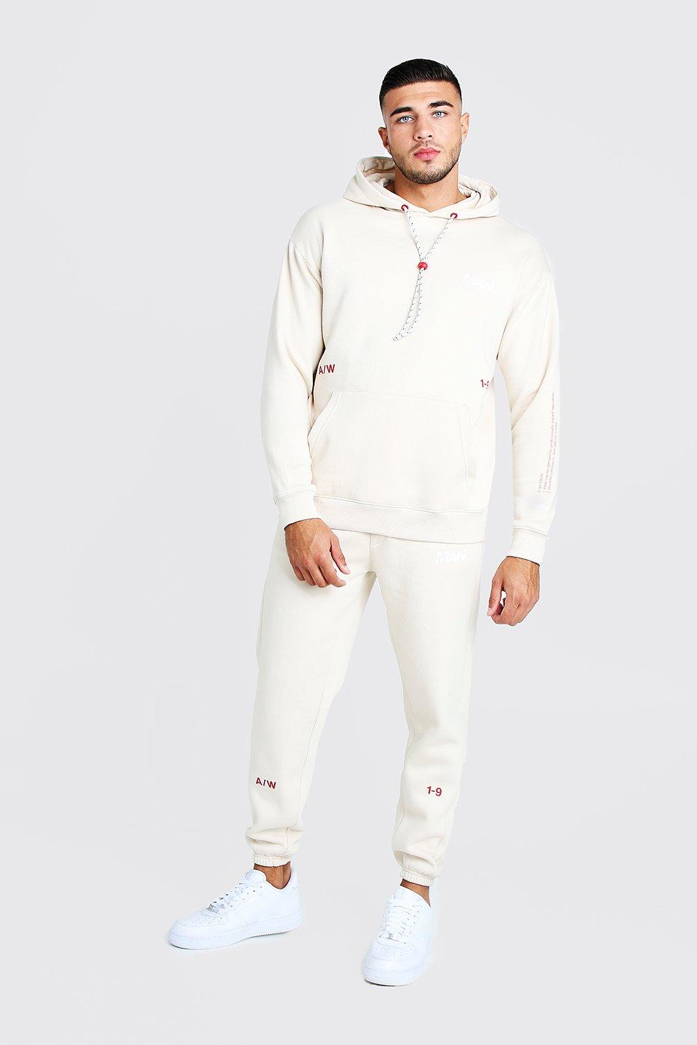 boohooman beige tracksuit