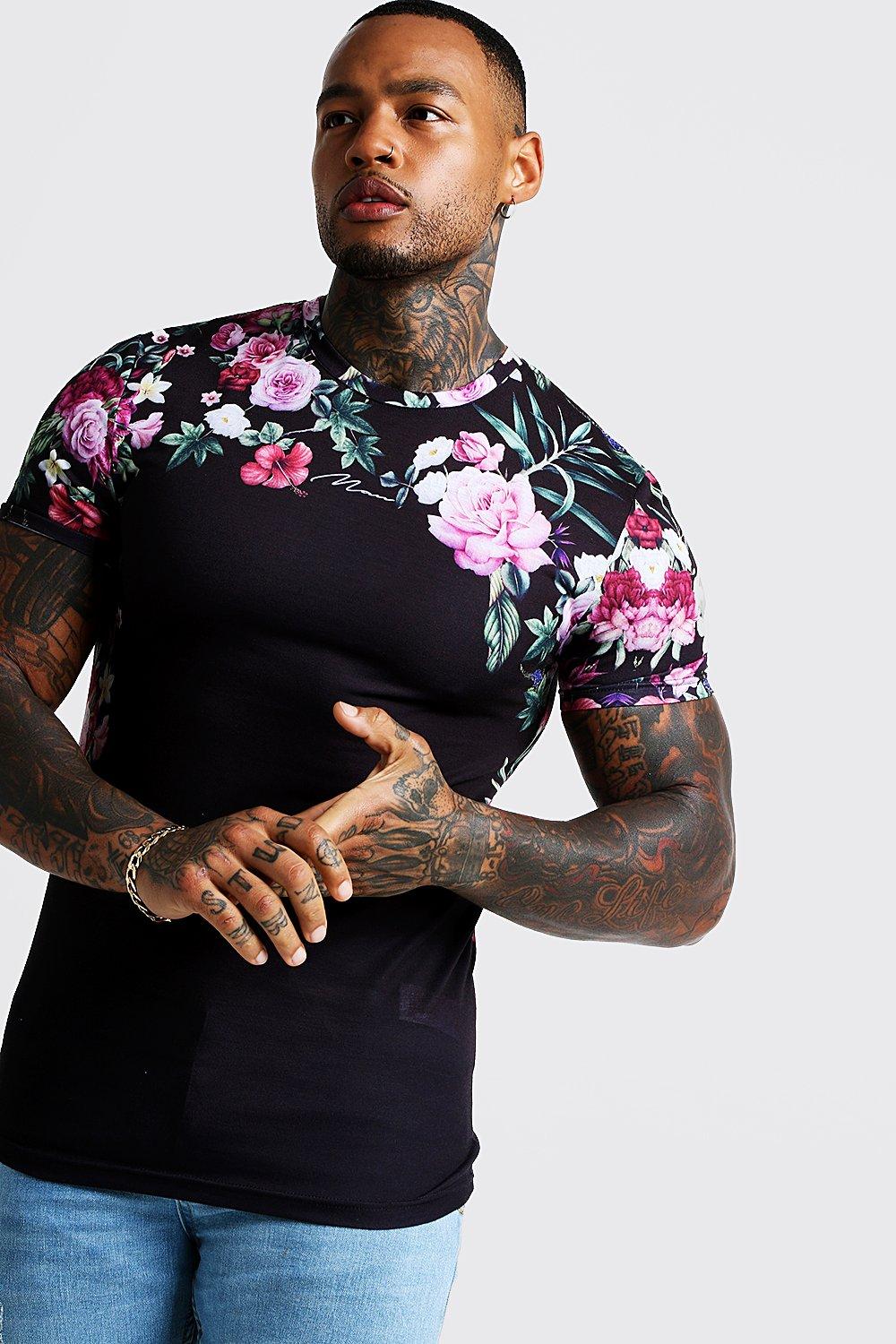 floral print t shirt mens