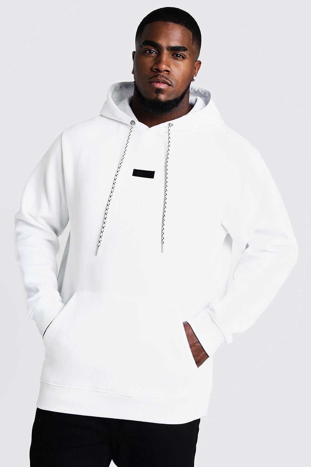 white branded hoodie