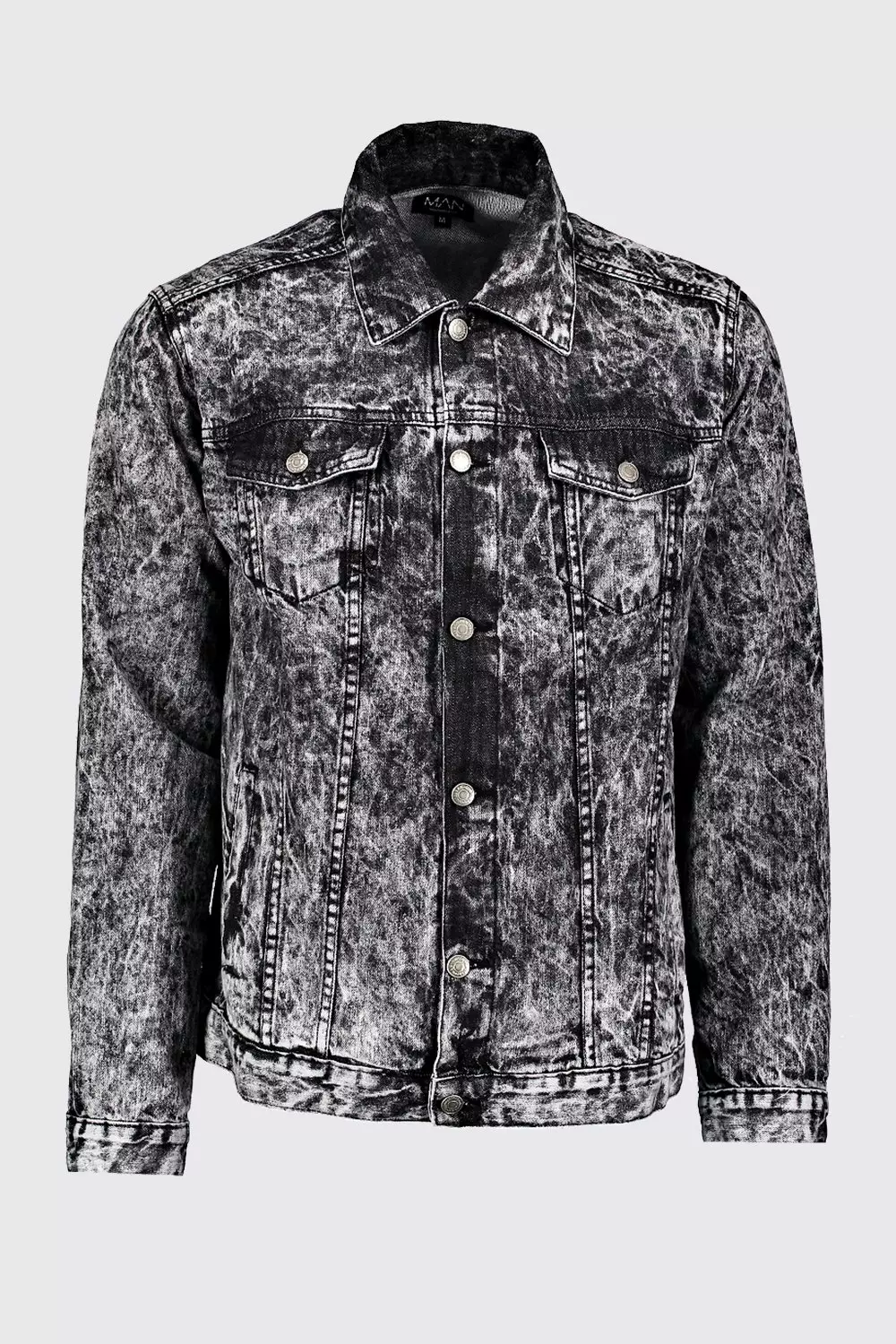 Loose Fit Acid Wash Denim Jacket boohooMAN UK