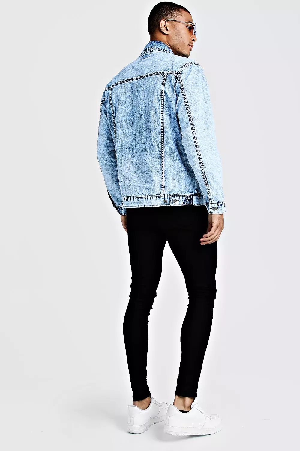 Loose Fit Acid Wash Denim Jacket boohooMAN USA