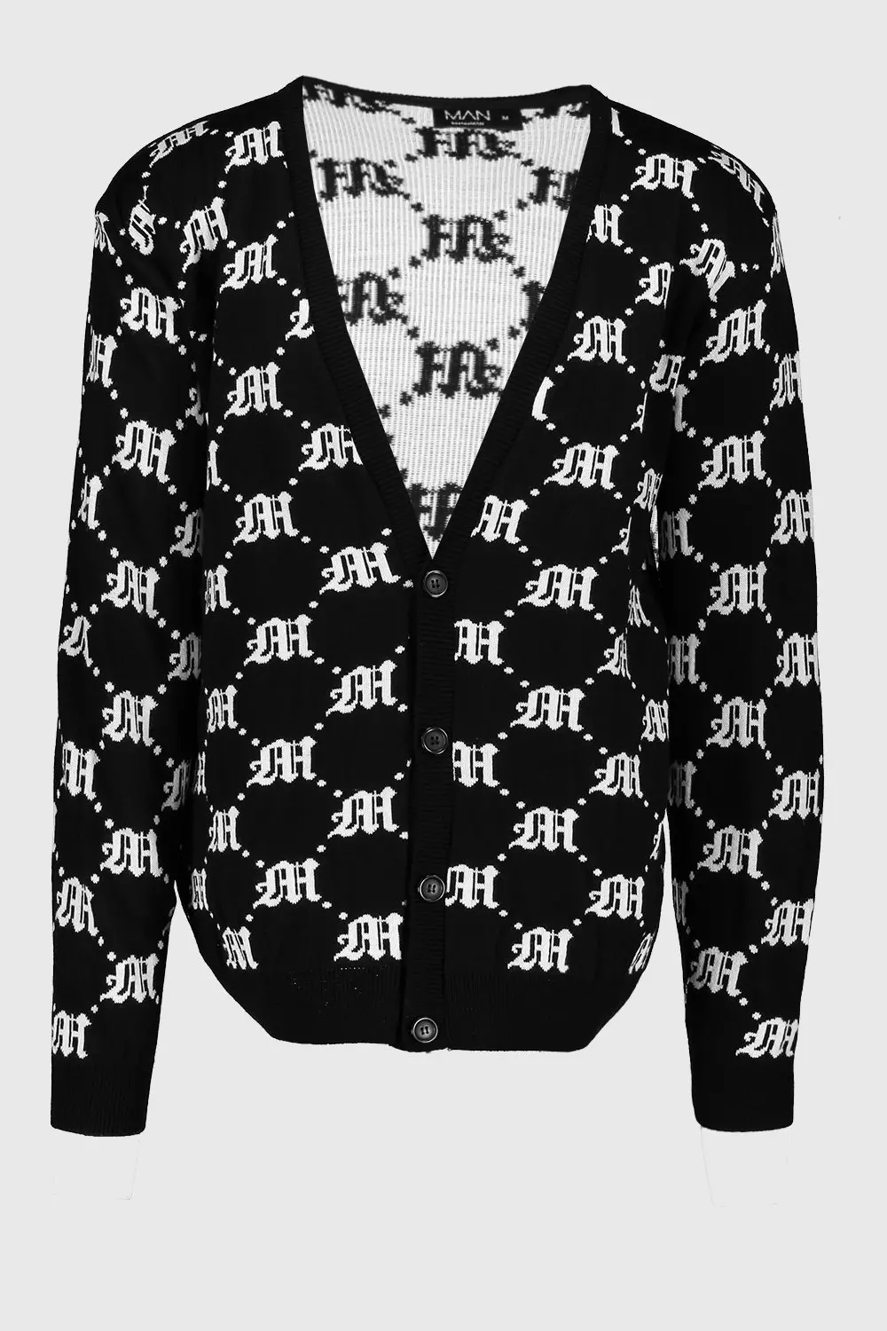 Oversized Gothic M All Over Print Knitted Cardigan alternative image