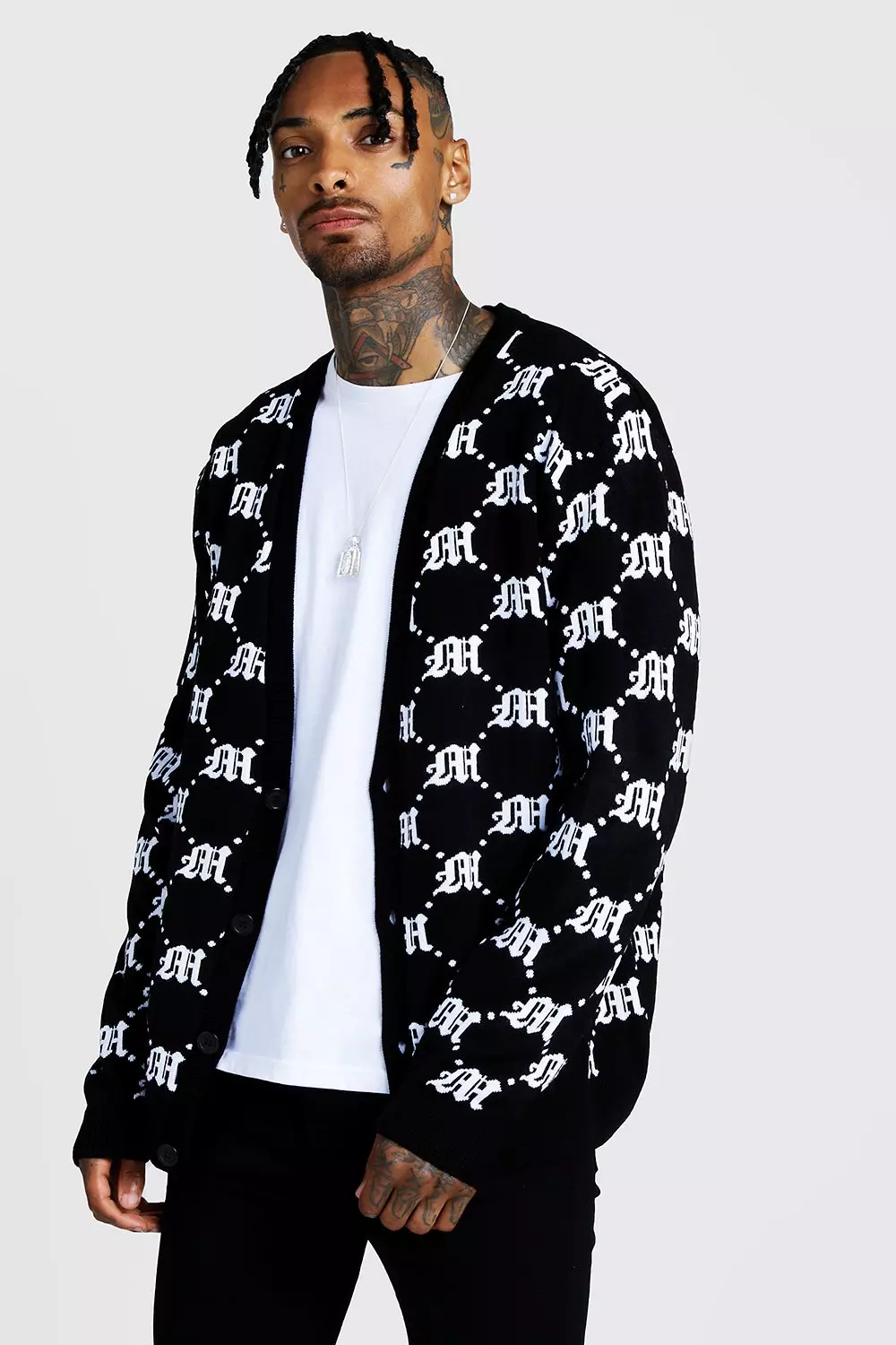 Oversized Gothic M All Over Print Knitted Cardigan alternative image