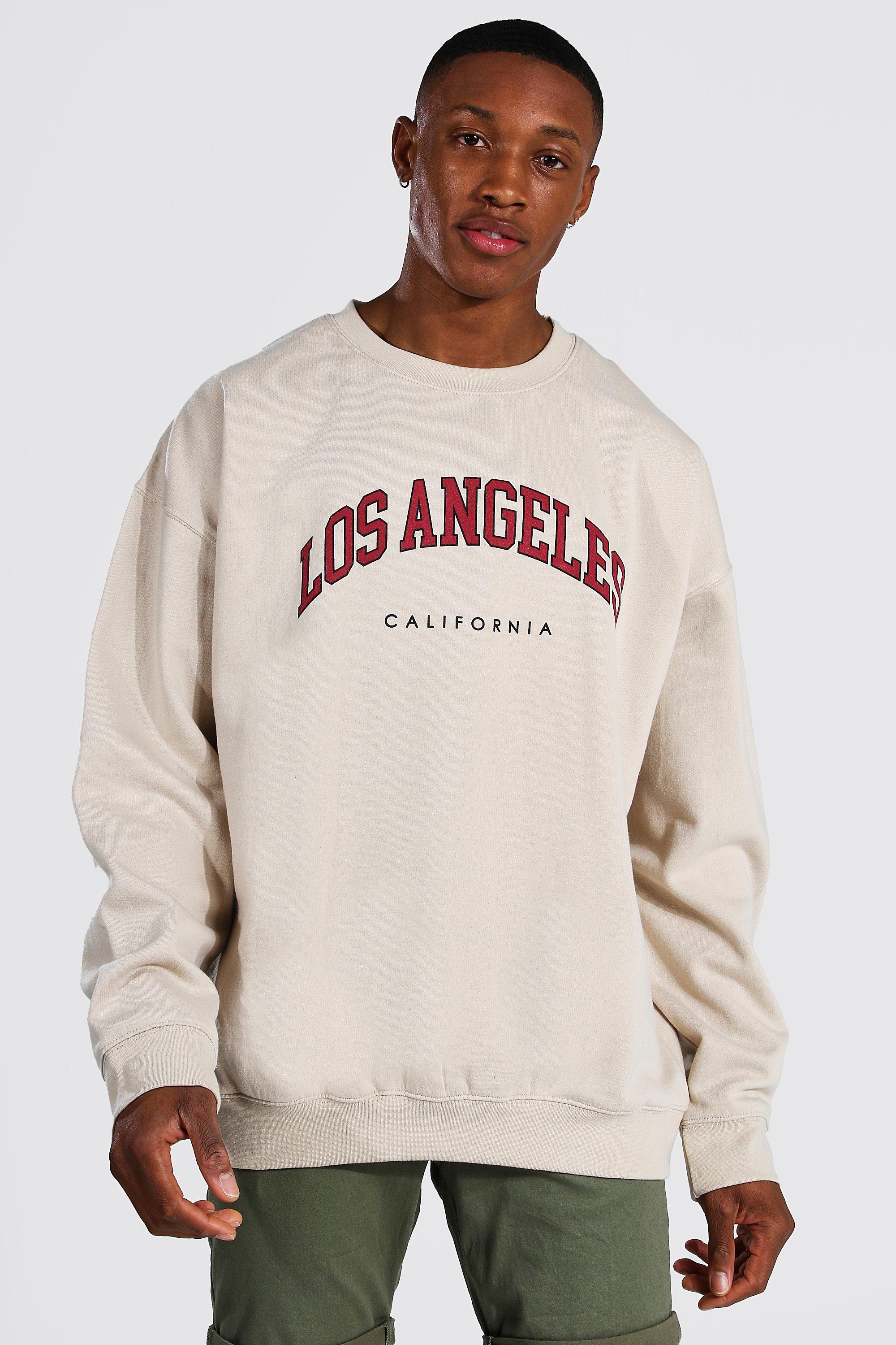 Oversized Los Angeles Printed Hoodie | boohooMAN USA