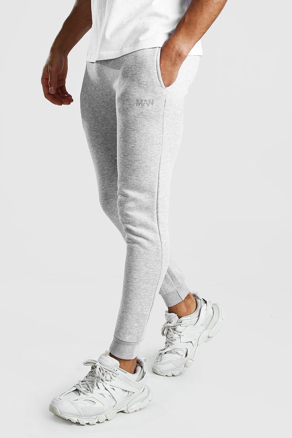 boohooman grey skinny joggers