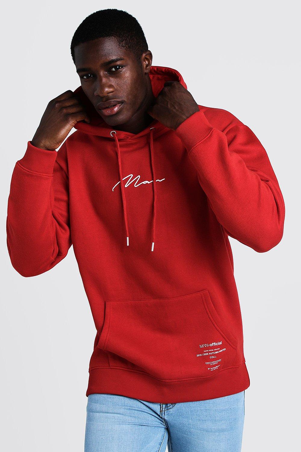 mens hoodie red