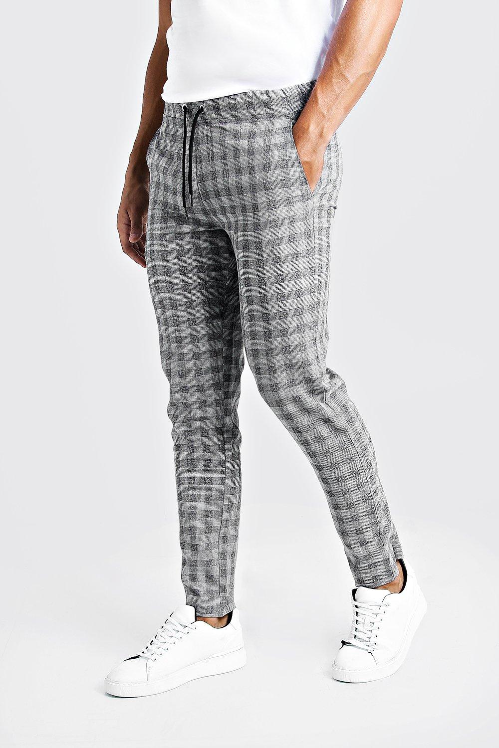 grey checkered joggers