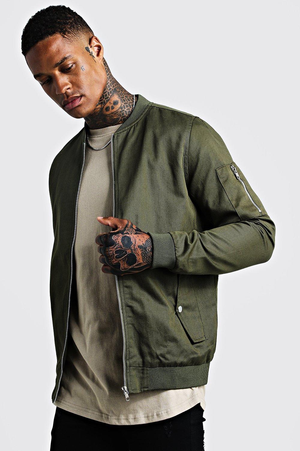 Cotton Ma1 Bomber Jacket Boohooman Uk