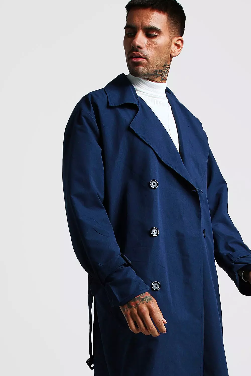 Check lined trench coat store